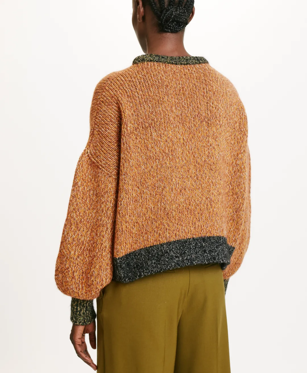 Discount TRICOT HEBI MOULINÉ COLOR BLOCK - MULTICOLORE ORANGE Femme Mailles