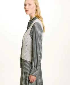 New TRICOT HIDARI POINT BRODERIE LUREX - Femme Mailles