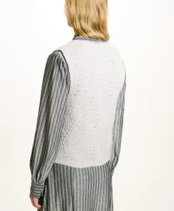 New TRICOT HIDARI POINT BRODERIE LUREX - Femme Mailles