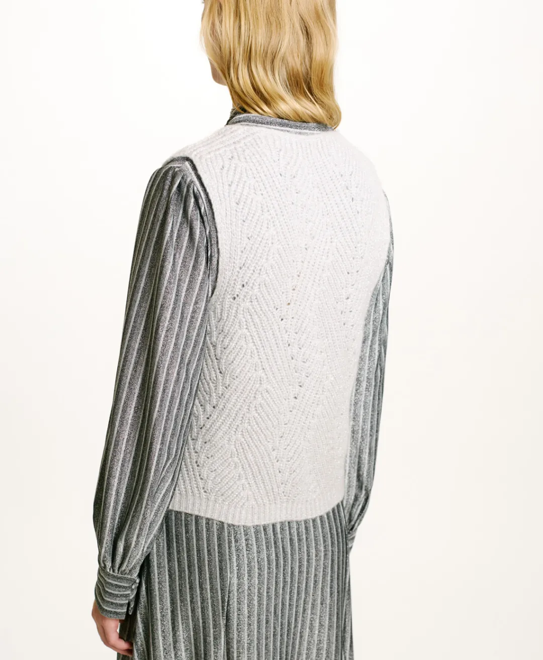 New TRICOT HIDARI POINT BRODERIE LUREX - Femme Mailles