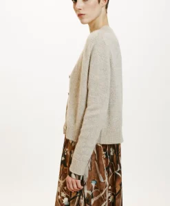 Clearance TRICOT JIRO EN MOHAIR MÉLANGE LUREX - CRÈME Femme Mailles
