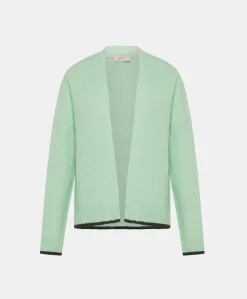 Best TRICOT KINO POINT D’ÉPI STRETCH - VERT D'EAU Femme Mailles