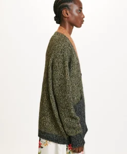 New TRICOT NATSU MOULINÉ COLOR BLOCK - MULTICOLORE VERT Femme Mailles