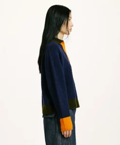 New TRICOT NEBBIOLO EFFET JERSEY COLOR BLOCK - Femme Mailles