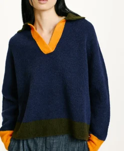 New TRICOT NEBBIOLO EFFET JERSEY COLOR BLOCK - Femme Mailles