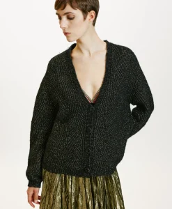 New TRICOT SAIKI POINT BRODERIE LUREX - Femme Mailles