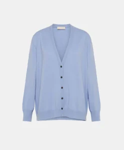 TRICOT ZOU EN CACHEMIRE - BLEU CIEL Femme Mailles
