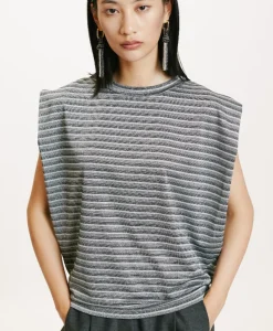 New TSHIRT ENNA EN JERSEY LUREX - GRIS MULTICOLORE Femme Tops Et T-Shirts