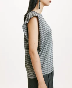 New TSHIRT ENNA EN JERSEY LUREX - GRIS MULTICOLORE Femme Tops Et T-Shirts