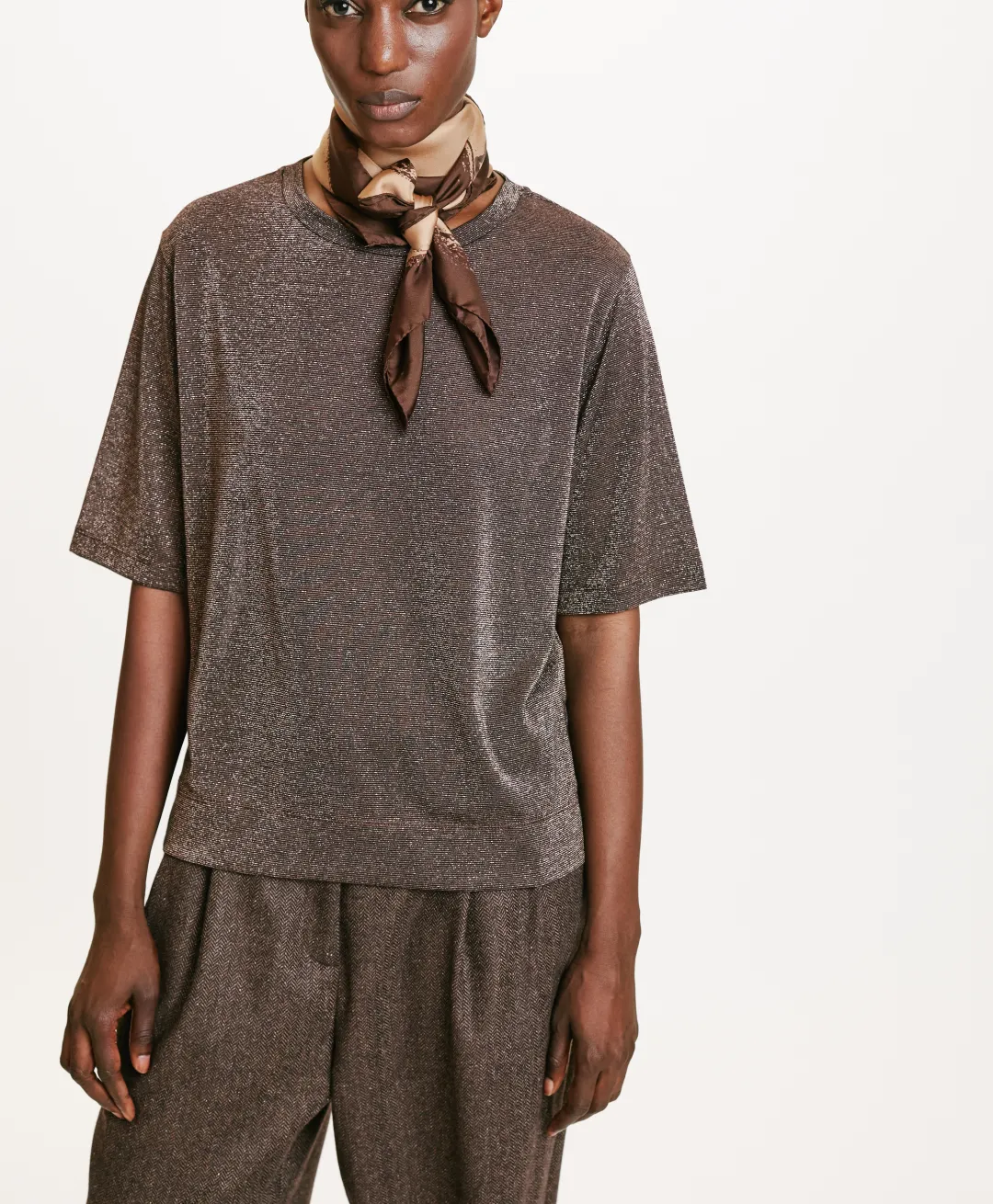 Hot TSHIRT IORA EN JERSEY LUREX - Femme Tops Et T-Shirts