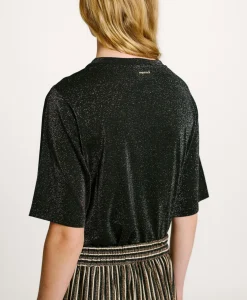 Outlet TSHIRT IORA EN JERSEY LUREX - GRIS CHARBON Femme Tops Et T-Shirts