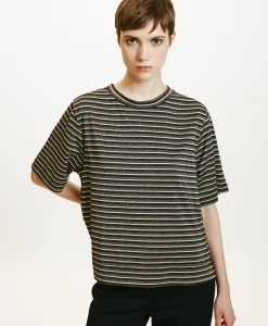 Clearance TSHIRT IORA EN JERSEY LUREX - MULTICOLORE CUIVRE Femme Tops Et T-Shirts