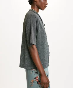 Sale TSHIRT IORA EN JERSEY LUREX - GRIS FONCÉ Femme Tops Et T-Shirts